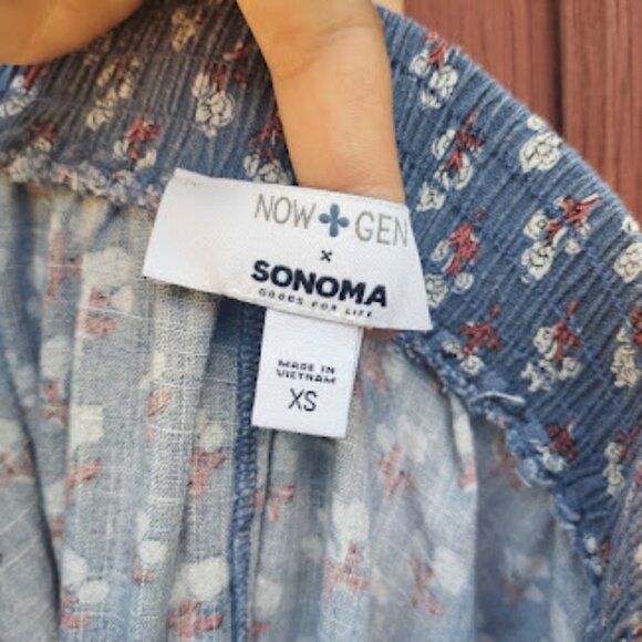 NOW + GEN X SONOMA | Ditsy Floral Button Front Midi Hi-Low Skirt Cottagecore XS - Picture 11 of 13